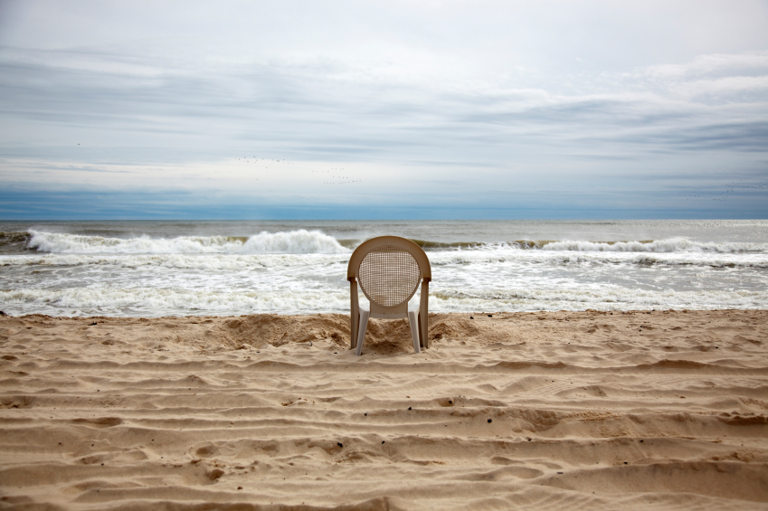 Empty chair on the beach