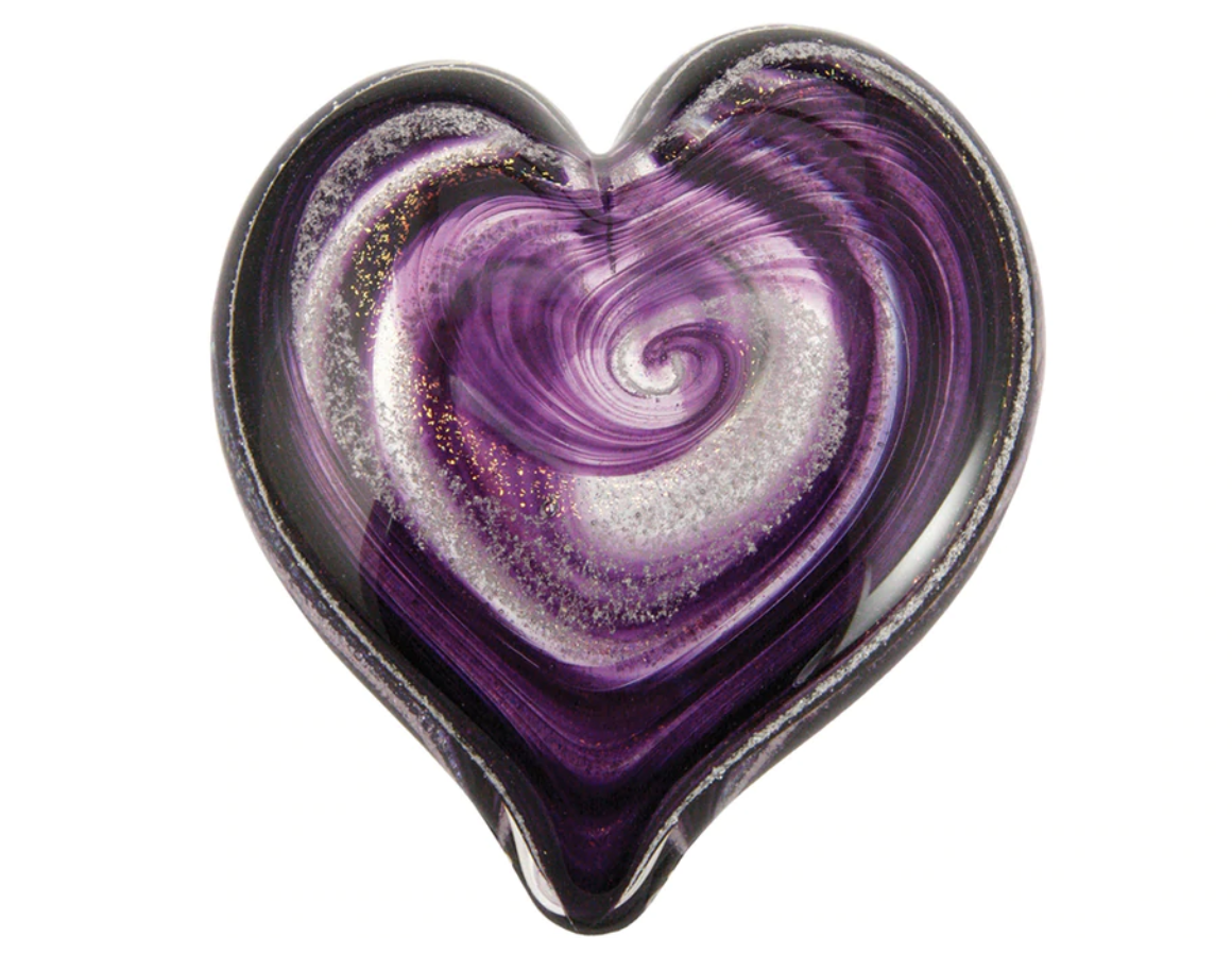 Amethyst Gold Giant Heart with Cremated Remains
